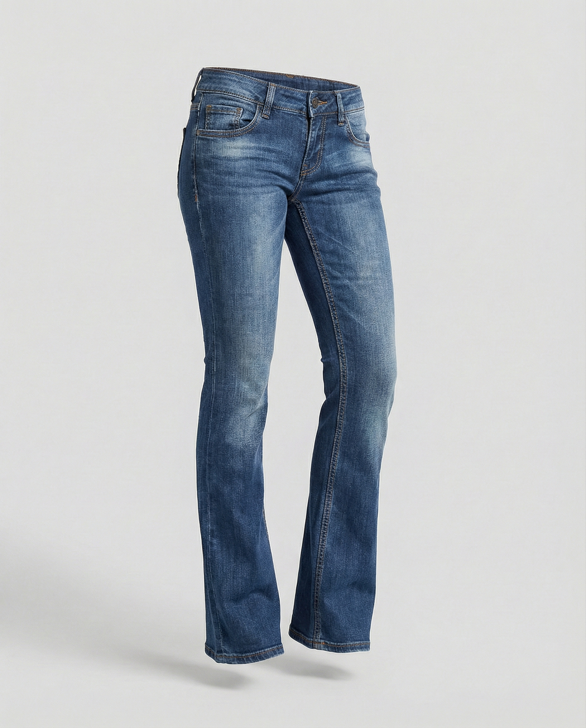 Manon - Jean Femme Coupe Slim Taille Haute avec Bas Légèrement Évasé