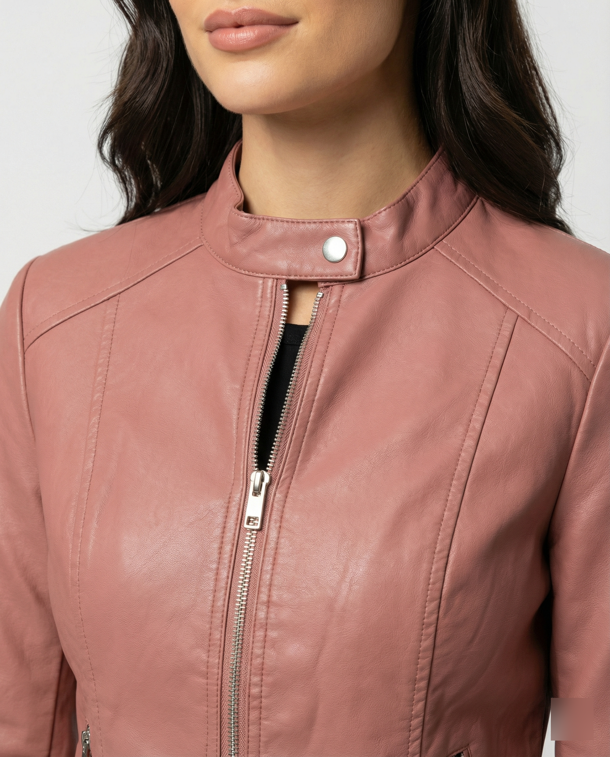 Manon - Veste Femme en Cuir Style Zippée pour l'Automne