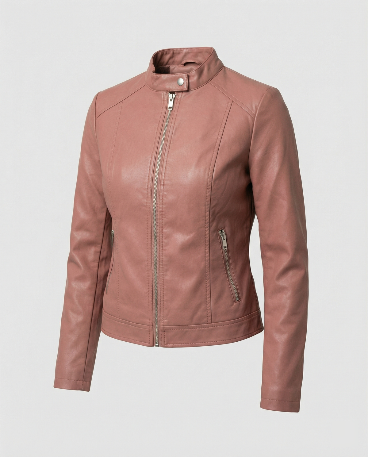 Manon - Veste Femme en Cuir Style Zippée pour l'Automne