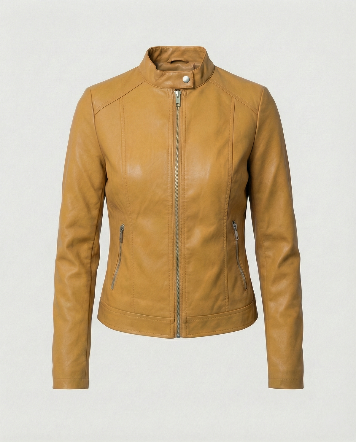 Manon - Veste Femme en Cuir Style Zippée pour l'Automne