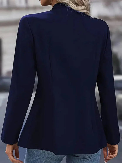 Margaux - Blazer Femme d'Automne Élégant avec Col Rond et Boutons Dorés