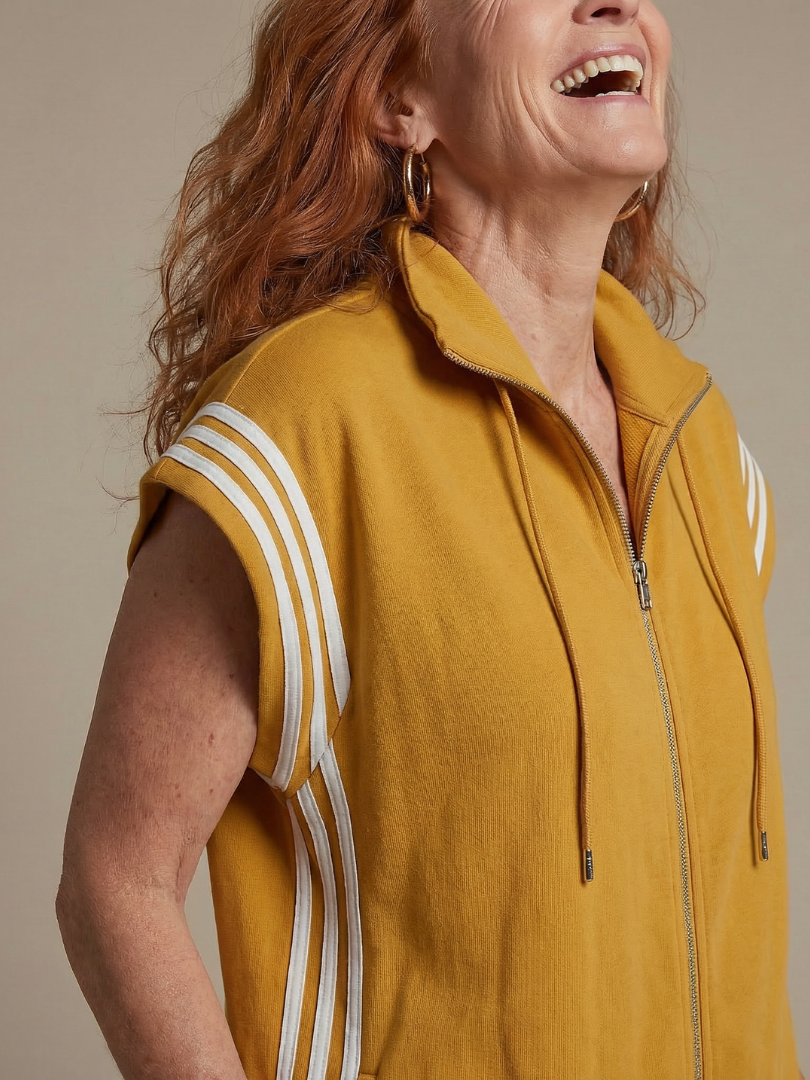 Margaux - Combinaison Large en Lin Femme Oversize avec Bandes Contrastantes