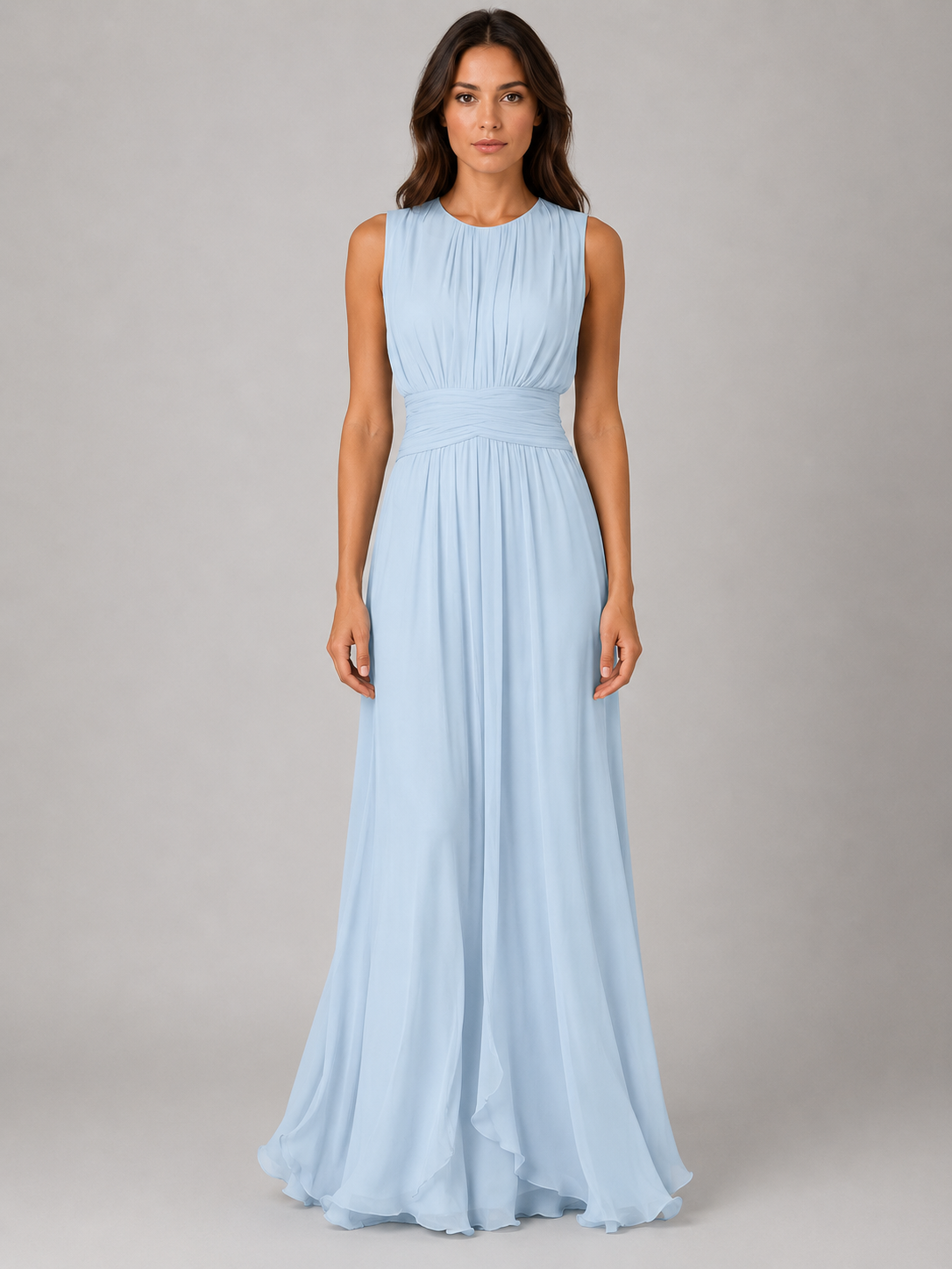 Margaux - Robe Invitée Mariage d'Automne Longue et Fluide Plissée