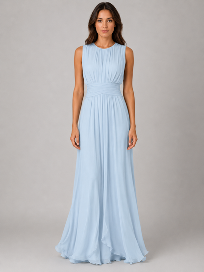 Margaux - Robe Invitée Mariage d'Automne Longue et Fluide Plissée