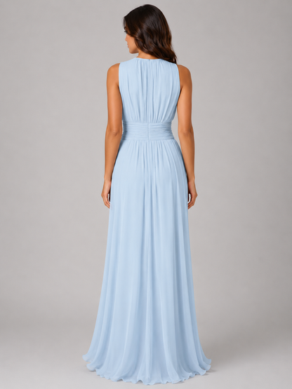 Margaux - Robe Invitée Mariage d'Automne Longue et Fluide Plissée