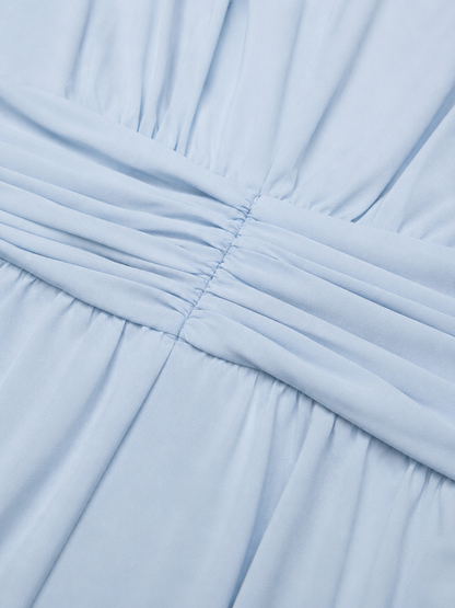 Margaux - Robe Invitée Mariage d'Automne Longue et Fluide Plissée