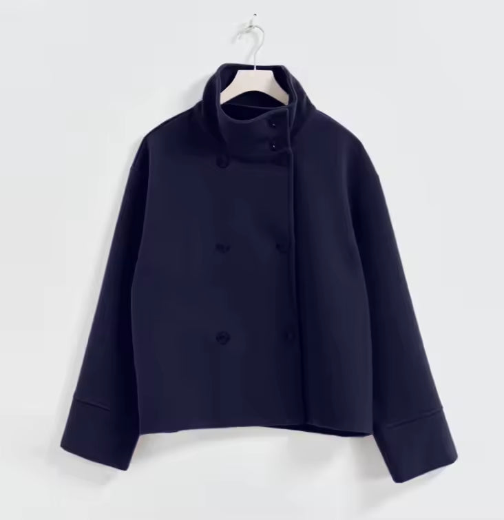 Margaux - Veste Femme Automne Courte Oversize avec Col Montant