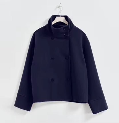Margaux - Veste Femme Automne Courte Oversize avec Col Montant