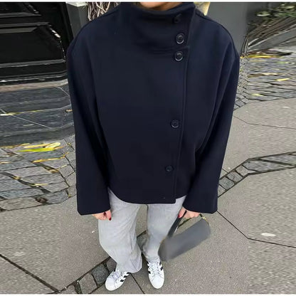 Margaux - Veste Femme Automne Courte Oversize avec Col Montant