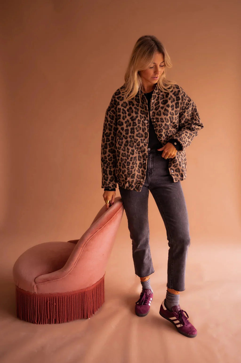 Margaux - Veste Femme Bomber Style Teddy pour l'Automne avec Poches
