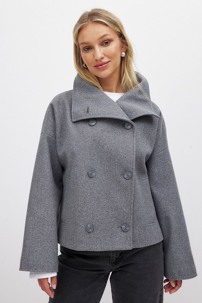 Margaux - Veste Femme Courte Oversize pour l'Automne avec Col Montant