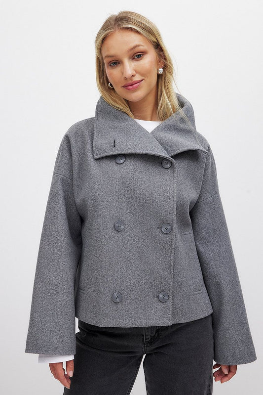 Margaux - Veste Femme Courte Oversize pour l'Automne avec Col Montant