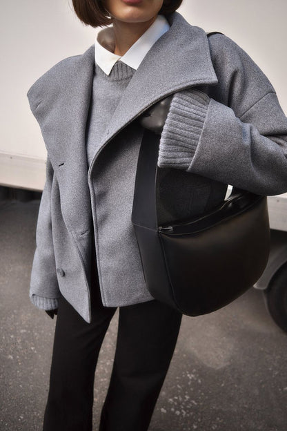 Margaux - Veste Femme Courte Oversize pour l'Automne avec Col Montant