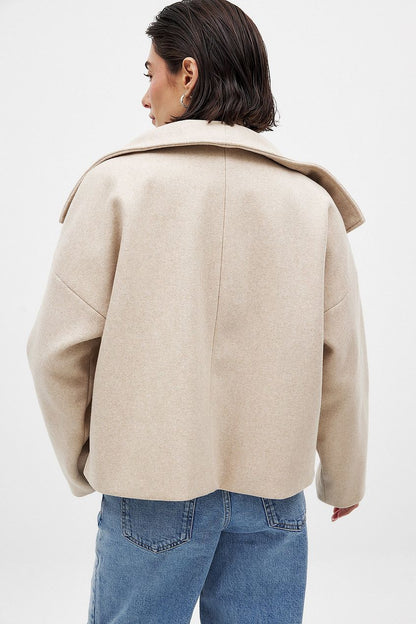 Margaux - Veste Femme Courte Oversize pour l'Automne avec Col Montant
