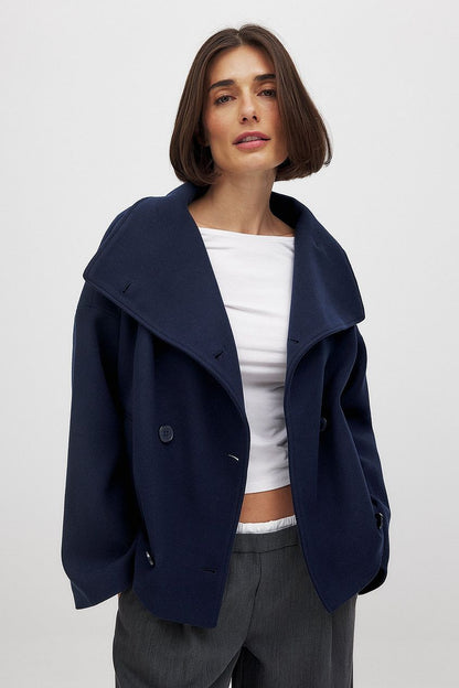 Margaux - Veste Femme Courte Oversize pour l'Automne avec Col Montant