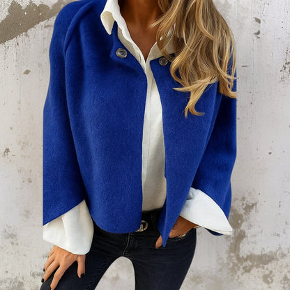 Margaux - Veste Femme d'Automne Courte à Boutons avec Col Montant