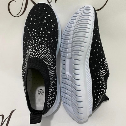 Margot - Chaussures Orthopédiques Femme Glamour avec Tige Chaussette et Strass