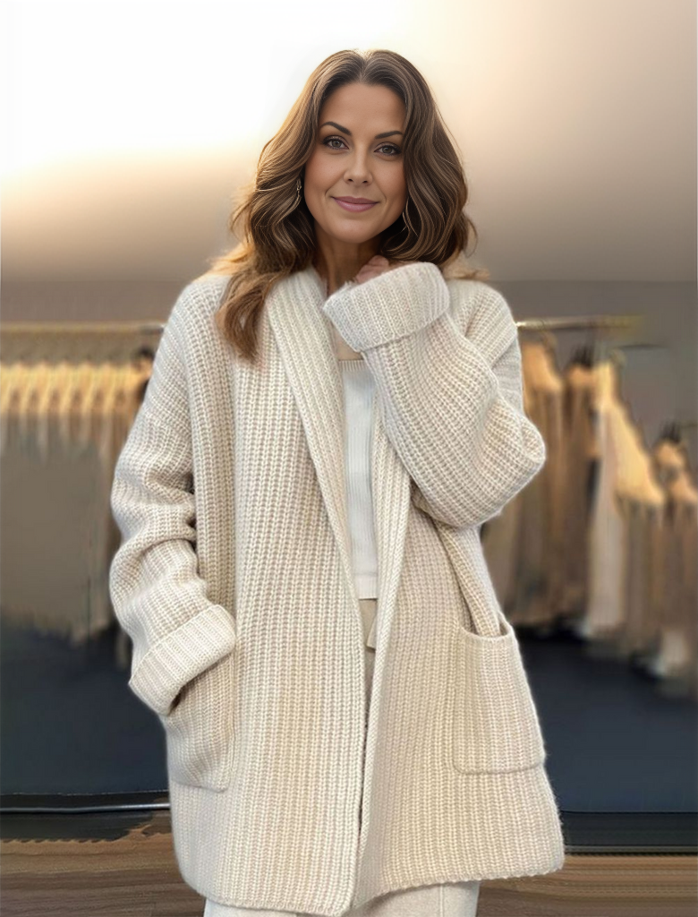Anaïs - Cardigan femme long oversize et chaud à porter ouvert