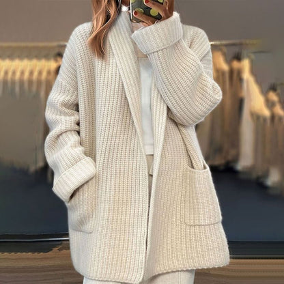 Anaïs - Cardigan femme long oversize et chaud à porter ouvert