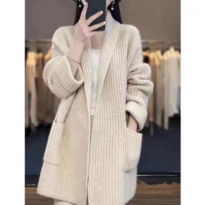 Anaïs - Cardigan femme long oversize et chaud à porter ouvert