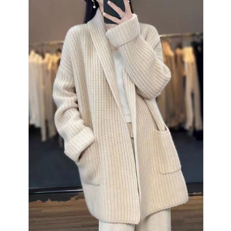 Anaïs - Cardigan femme long oversize et chaud à porter ouvert