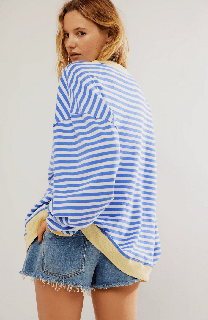 Marion - Top Femme Oversize à Manches Longues Confortable et Décontracté