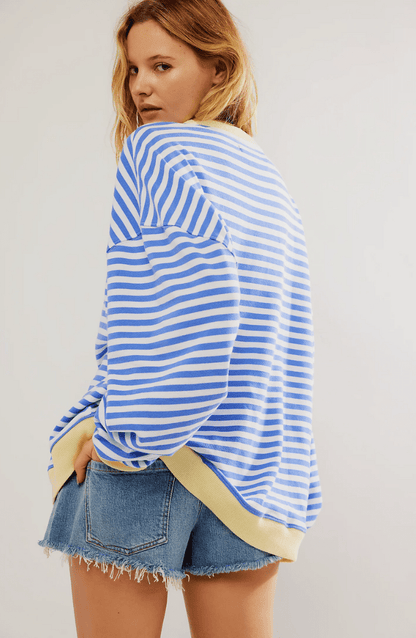 Marion - Top Femme Oversize à Manches Longues Confortable et Décontracté