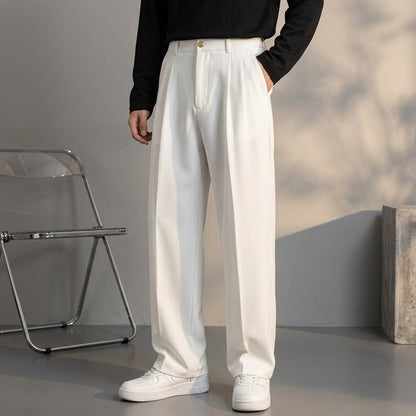 Maxime - Pantalon homme droit et habillé à pinces large et fluide pour le bureau