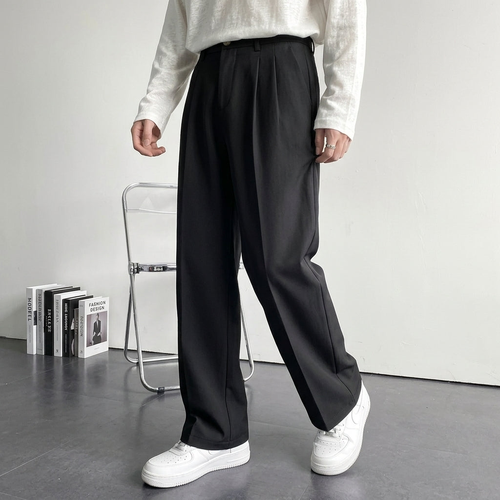 Maxime - Pantalon homme droit et habillé à pinces large et fluide pour le bureau