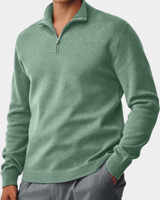 Maxime - Pull homme zippé décontracté en maille légère avec col montant