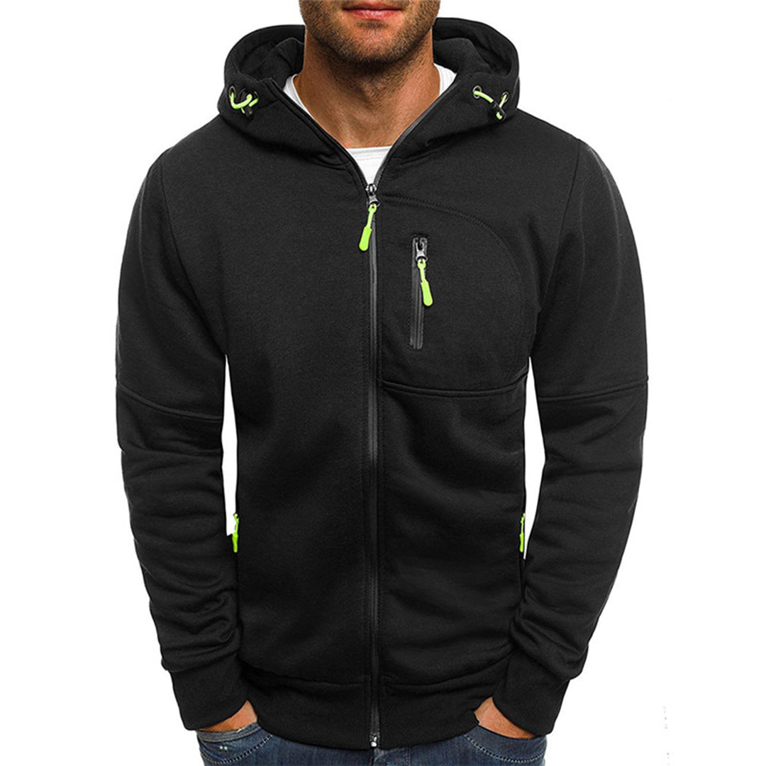 Maxime - Sweat Homme à Capuche Zippé avec Poches et Finitions Contrastées