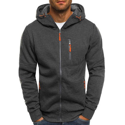 Maxime - Sweat Homme à Capuche Zippé avec Poches et Finitions Contrastées