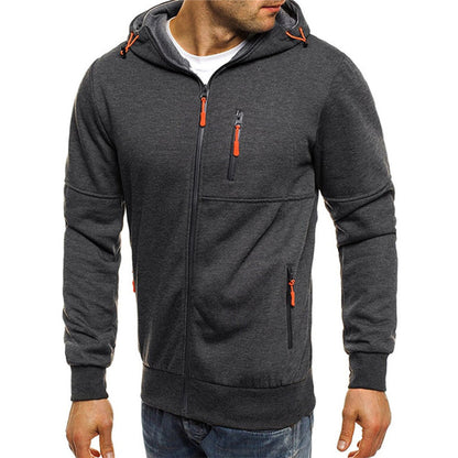 Maxime - Sweat Homme à Capuche Zippé avec Poches et Finitions Contrastées