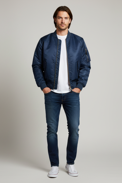 Maxime - Veste Bomber Homme Légère et Zippée pour l'Automne