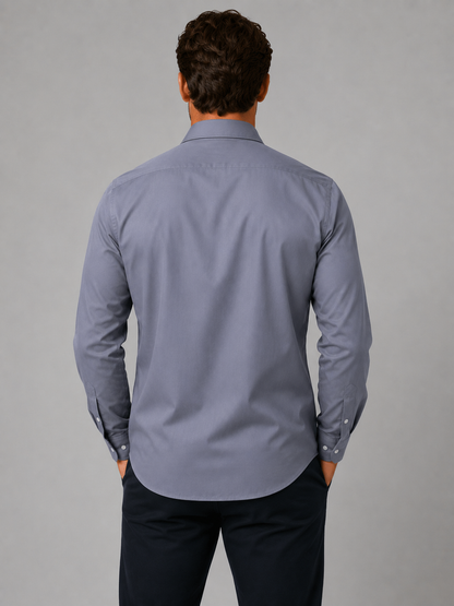 Nicolas - Chemise homme habillée slim à petit motif imprimé et manches longues