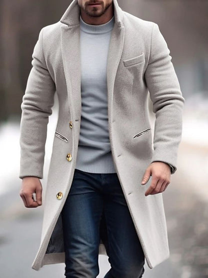 Nicolas - Manteau Homme Hiver Long Casual Smart avec Col à Revers