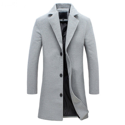 Nicolas - Manteau Homme Hiver Long Casual Smart avec Col Tailleur