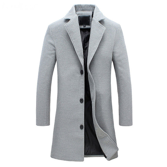 Nicolas - Manteau Homme Hiver Long Casual Smart avec Col Tailleur