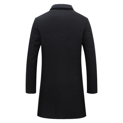 Nicolas - Manteau Homme Hiver Long Casual Smart avec Col Tailleur