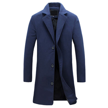 Nicolas - Manteau Homme Hiver Long Casual Smart avec Col Tailleur