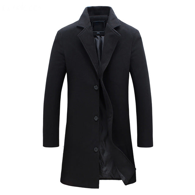 Nicolas - Manteau Homme Hiver Long Casual Smart avec Col Tailleur