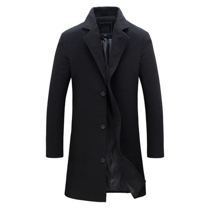Nicolas - Manteau Homme Hiver Long Casual Smart avec Col Tailleur