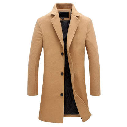 Nicolas - Manteau Homme Hiver Long Casual Smart avec Col Tailleur