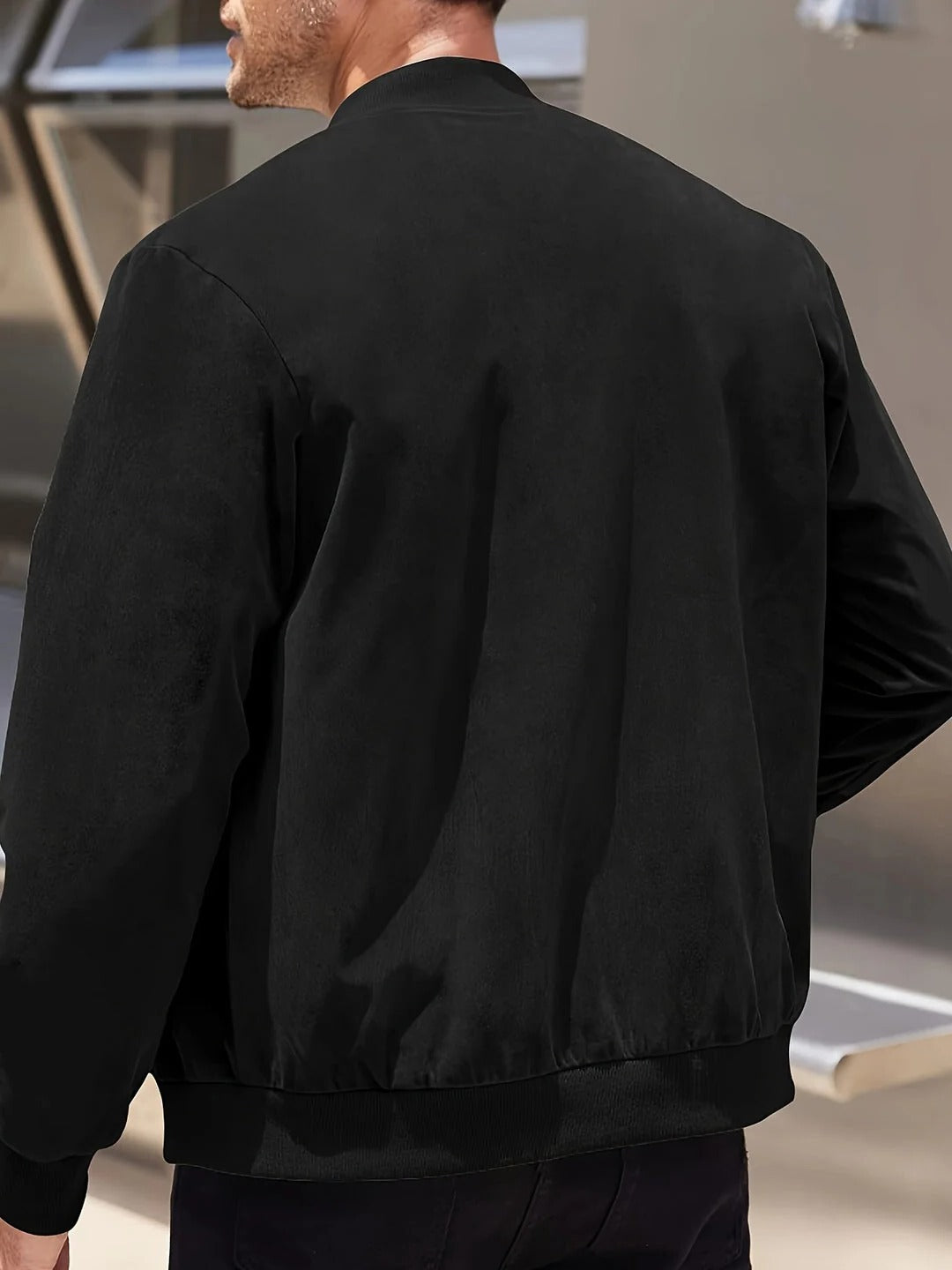 Nicolas - Veste Homme d'Automne en Daim Style avec Col Montant Zippée