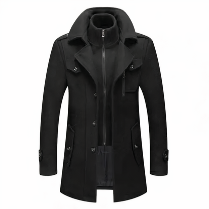 Nicolas - Manteau Homme d'Hiver Casual Smart Long avec Fermeture Éclair