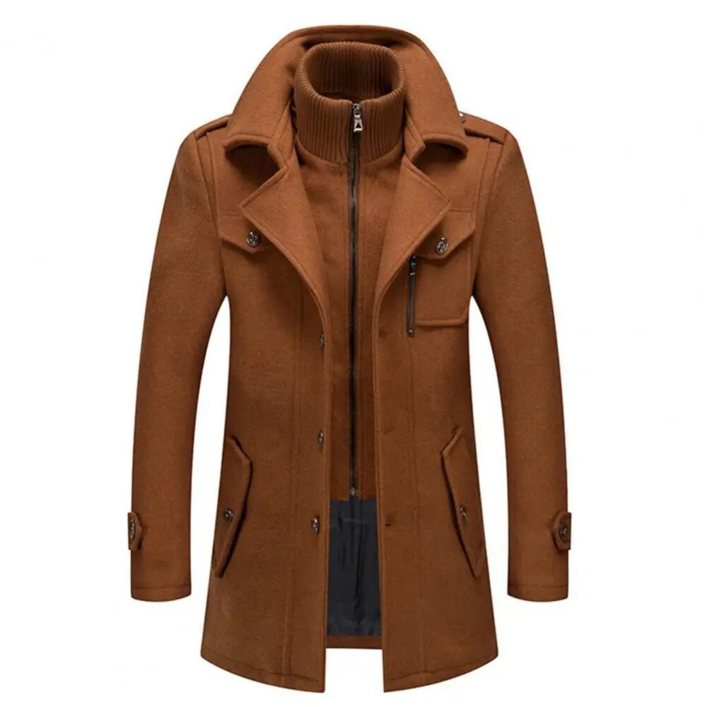 Nicolas - Manteau Homme d'Hiver Casual Smart Long avec Fermeture Éclair