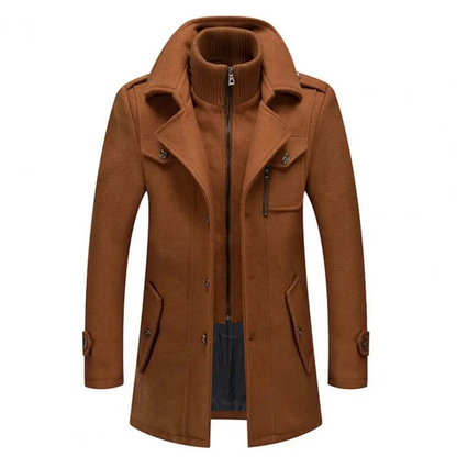 Nicolas - Manteau Homme d'Hiver Casual Smart Long avec Fermeture Éclair