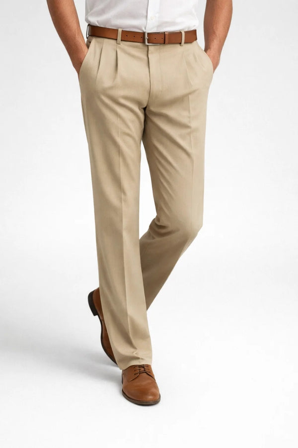 Pantalon Homme - Coupe Classique Pinces Devant Taille Haute | Chic