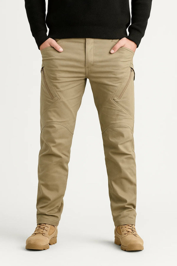 Pantalon Cargo Homme - Coupe Slim Poches Zippées Genouillères | Casual