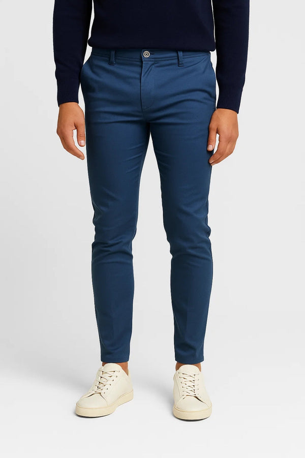Pantalon Homme - Chino Coupe Slim Taille Semi-Haute Poches | Casual